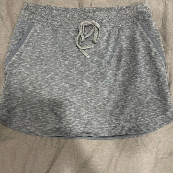 Athleta Heather Gray Skater Skirt with Drawstring - Picture 1 of 5